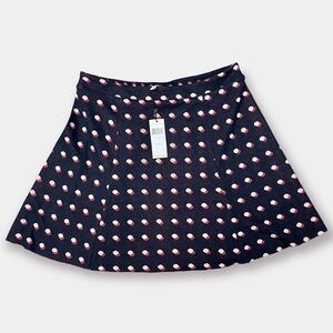 NWT BCBG Generation Polka Dot Skirt Navy Red White Size Medium